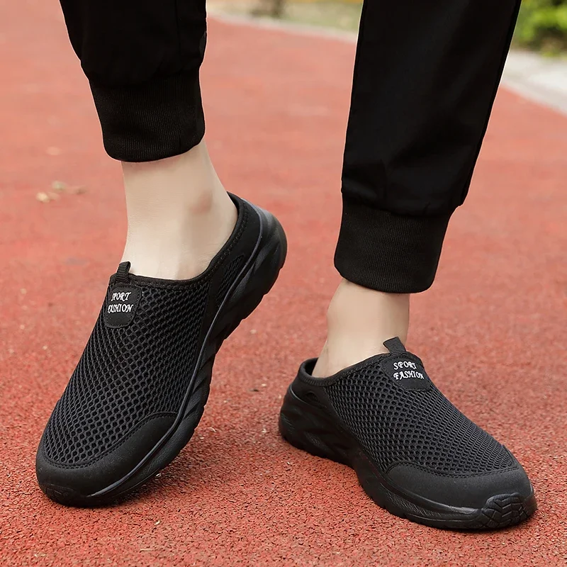 MAEDEF Summer Outdoor High Quality Anti-slip Men Leisure Shoes New 2024 Mesh Breathable Soft Comfortable  Flat-bottomed Slippers