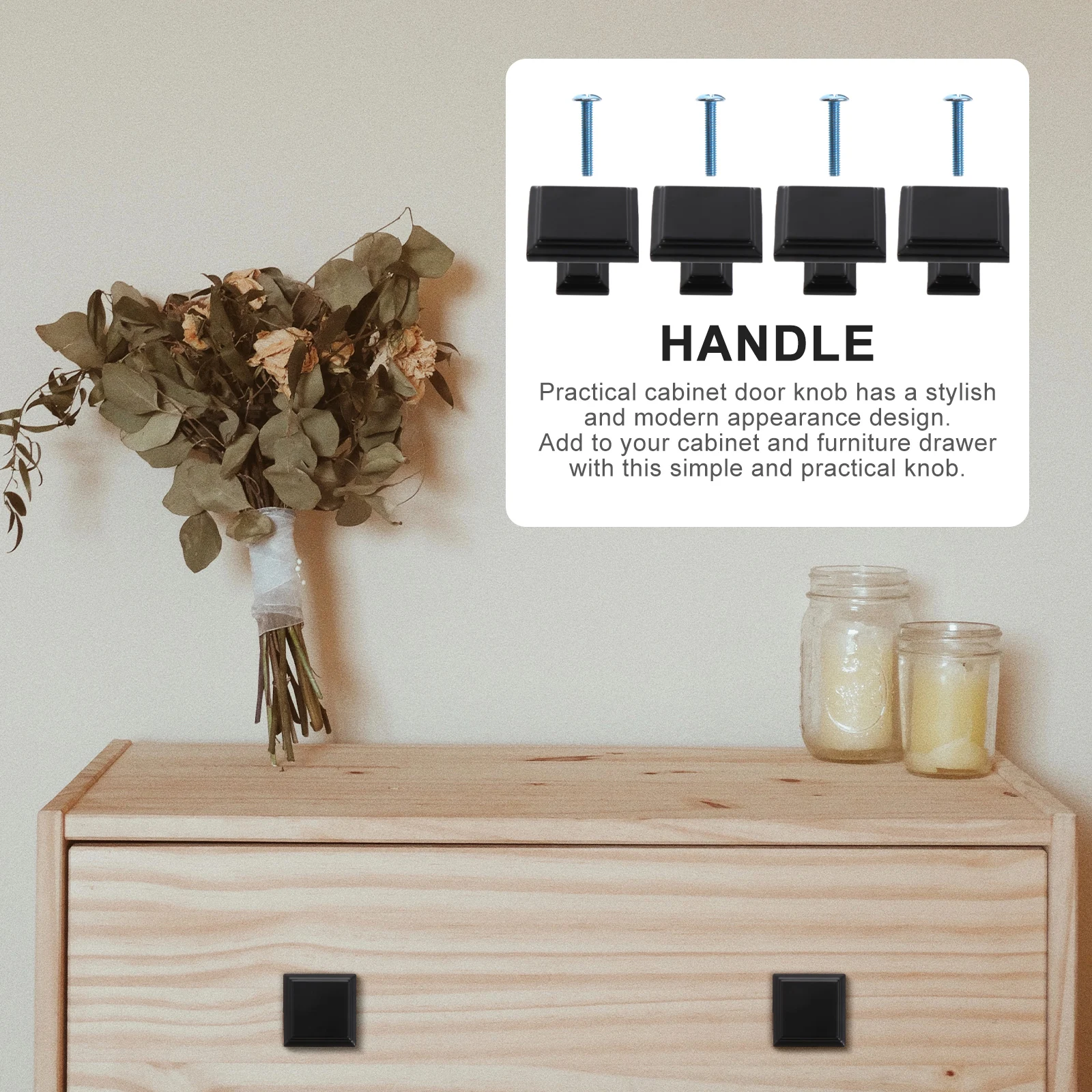 

4 Pcs Door Handle Drawer Handles for Dresser Brass Zinc Alloy Cabinet Pulls Kitchen