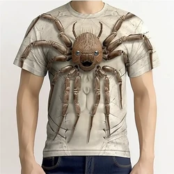 New Summer Horror Spider Pattern 3D Print T-Shirts Men Women Punk T Shirt Short Sleeve Oversized Harajuku Tee Top Kid Clothing