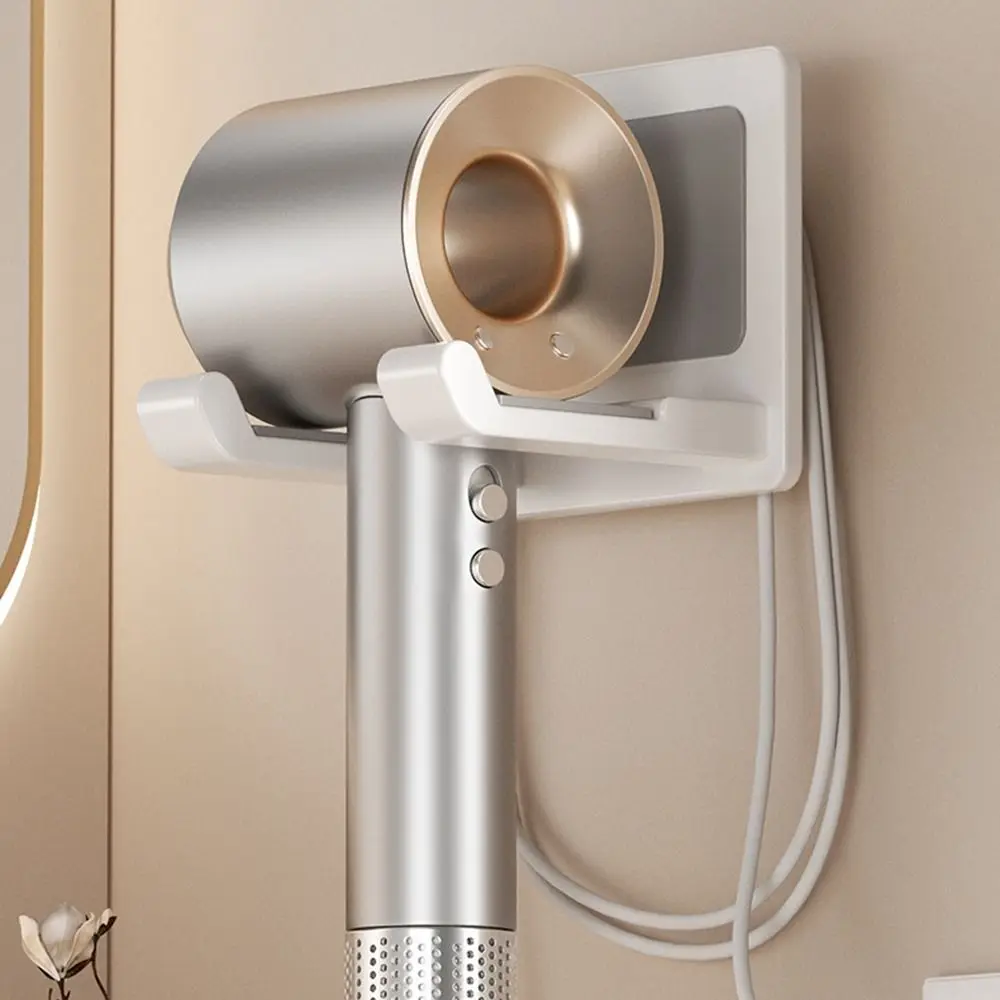 

Space Aluminium Hair Dryer Holder Wall Mounted Punch-free Hairdryer Stand Space Saving Toilet Blower Holder Bathroom