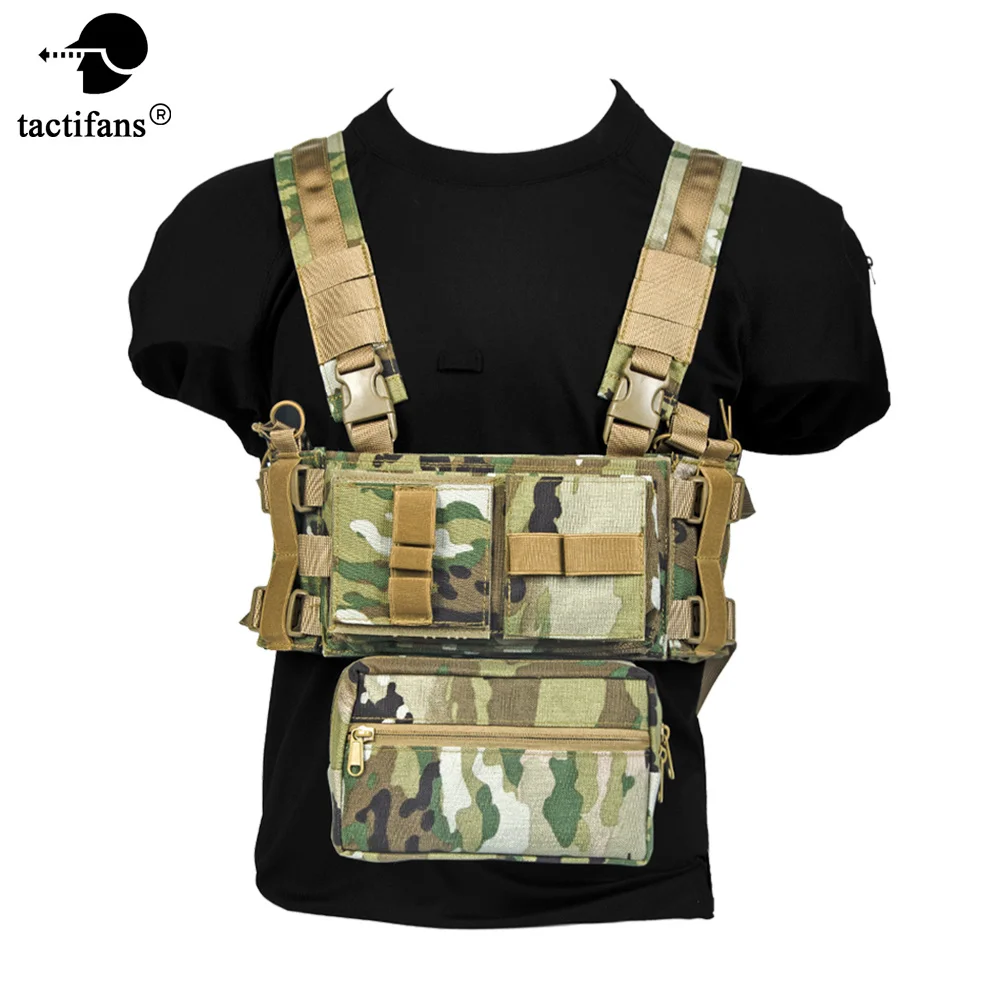 MK3 Micro Fight Chissis Tactical Chest Rig Hunting Vest With SACK Pouch H Harness Modular 5.56 7.62 Magazine Insert Nylon