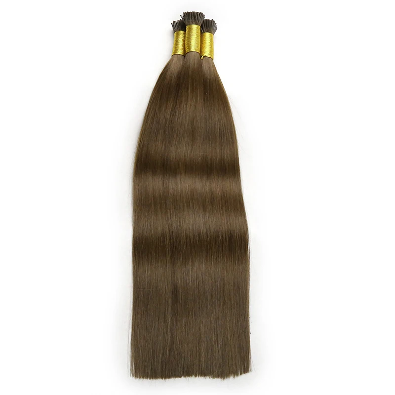 Straight I Tip Human Fusion Hair Original Raw Virgin Human Hair Extensions Keratin Capsules Natural Blonde Color 50pcs Hairpiece