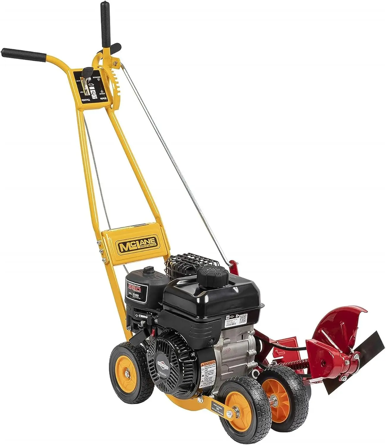 

9 Inch Gas Powered Walk Behind Lawn Edger with 4 Rubber Wheels, 5.50 Gross Torque Engine and Spring Steel Blade