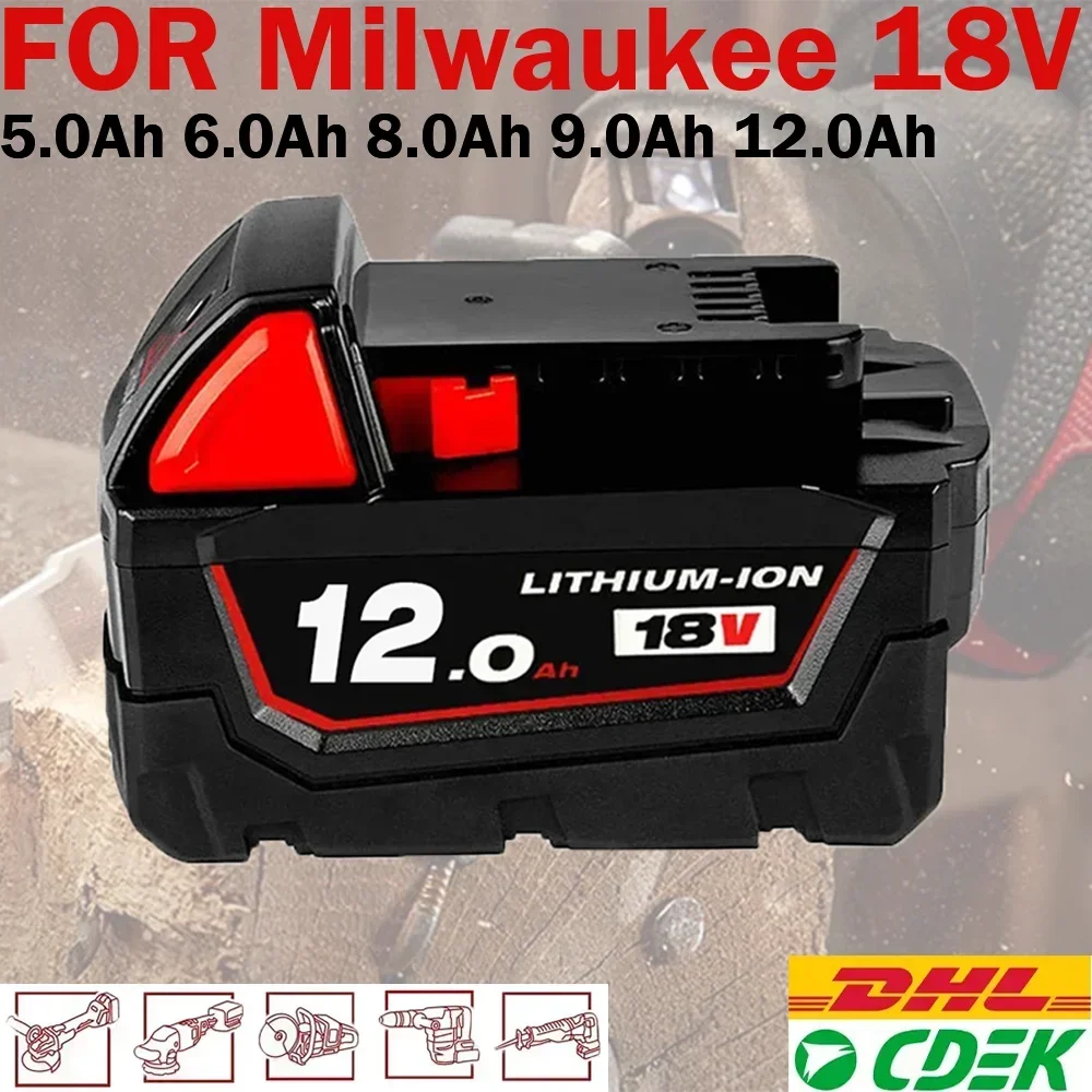 

18V 6.0Ah Replacement for Milwaukee M18 XC Lithium Battery 48-11-1860 48-11-1850 48-11-1840 48-11-1820 Rechargeable Batteries