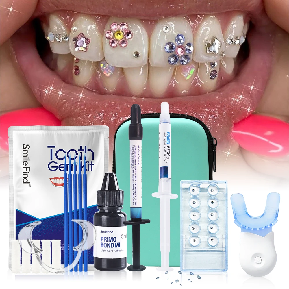 

Tooth Gem Set Easy To Remove Beautiful White Tooth Jewelry Sturdy Reliable Jewelry Bonding Gel Dental Cultural Product Glue Kit