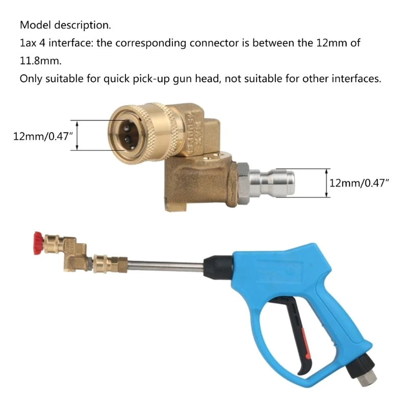 M6CF Pivoting Coupler for Pressure Washer Nozzle, Gutter Cleaner Attachment for Gutter Cleaning, ,1/4 Inch Quick