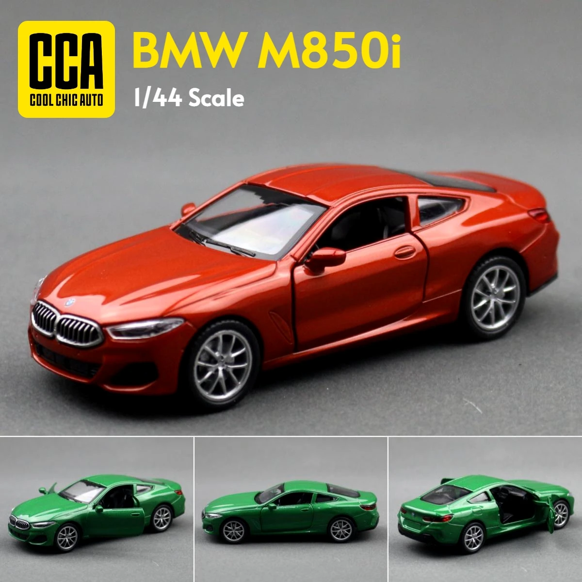 1/44 BMW M850i Coupe Diecast Metal Toy Car Model Vehicle Miniature Pull Back Doors Openable Collection Gift For Children Kid Boy