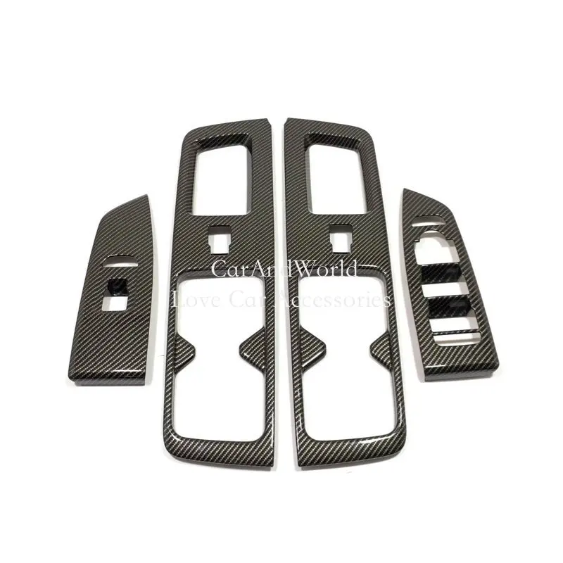 ABS Carbon Fiber Interior Door WIndow Glass Lift Switch Frame Cover Trims Car External Accessories For Nissan PATHFINDER 2024