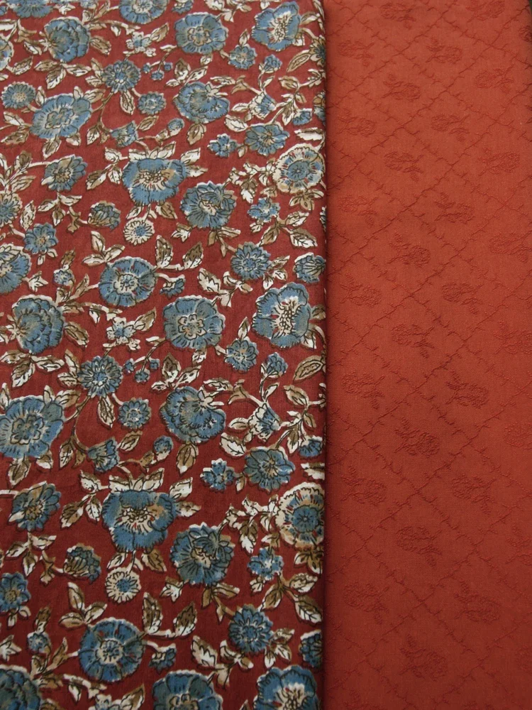 140x50cm Antiker dunkelblauer Blumen-Popeline-Baumwollstoff, rein für Festival-Damenbekleidung, Kleider, Hemden, handgemachtes Nähmaterial – Detail 4