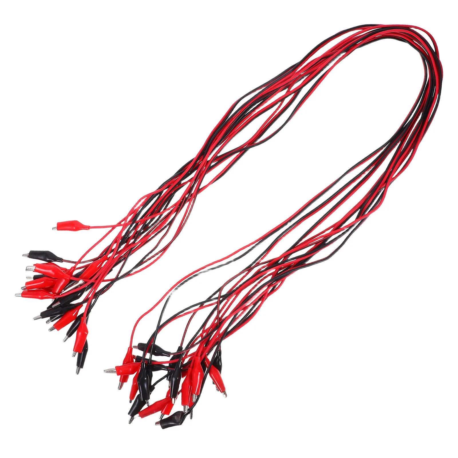 10Pcs Dual Ended Alligator Clip Test Wires Insulated Electrical Test Lead Cable Circuit Jumpers for Industrial Home Prototyping
