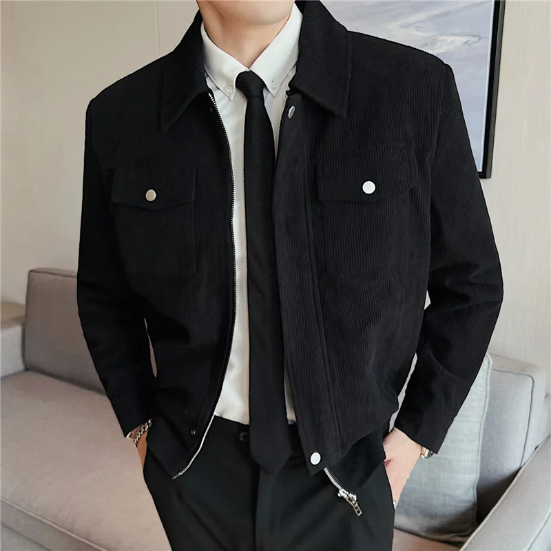 Brand Clothing High Quality for Men Casual Business Jackets/Male Slim Fit Corduroy Stripes Thick Keep Warm Coats S-2XL