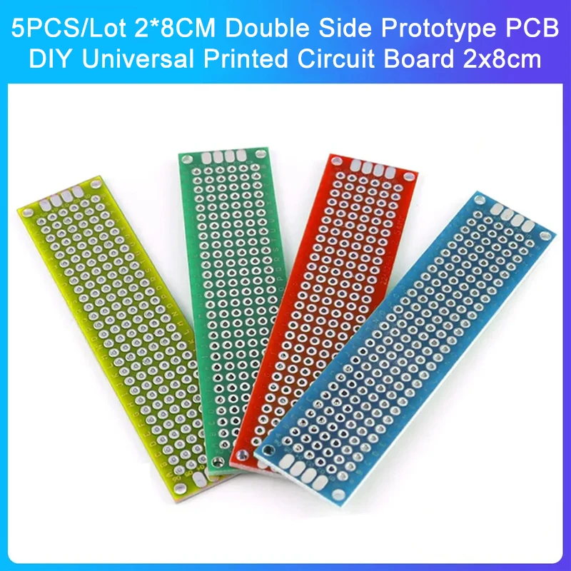 5PCS 2*8CM Double Side Prototype PCB DIY Universal Printed Circuit Board For Arduino