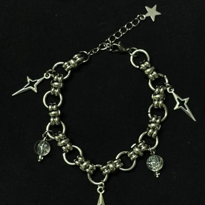 Handmade Y2K star bracelet,star pendant,starburn bracelet,street style bracelet, punk necklace,y2k bracelet for men and women