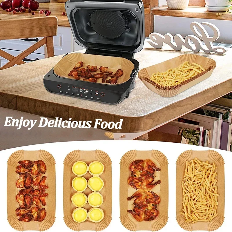 Friggitrice ad aria usa e getta Carta antiaderente Cucina Cottura Airfryer Zerbino Antiolio Micro-onde Barbecue Pad Carta da forno Fodera Accessori