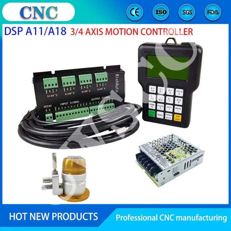 

RichAuto DSP A11E original 3- 4-axis motion controller A18 English version is suitable for CNC router machine