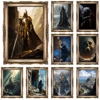 Forgotten Fantasy Realms Poster Canvas Printing Fantasy World Scenery Dreadlord Wall Art Decor Gaming Room Darkness Decoration