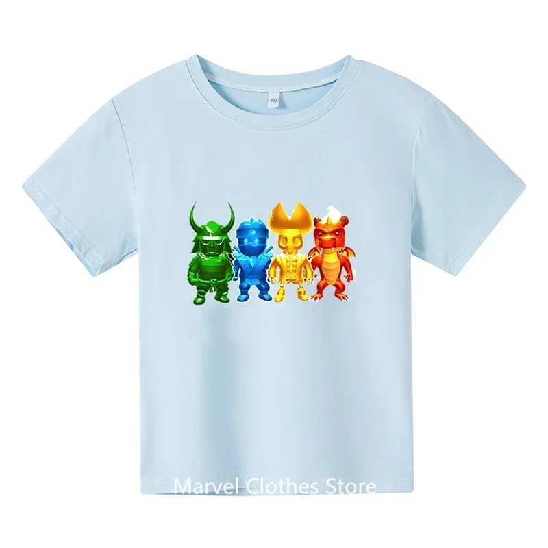 Hot Sale Stumble Guys Tshirt Kids Funny Game Boys T-Shirts Cartoon Baby Girls Clothes Boys Summer Casual T-Shirt Children Tops