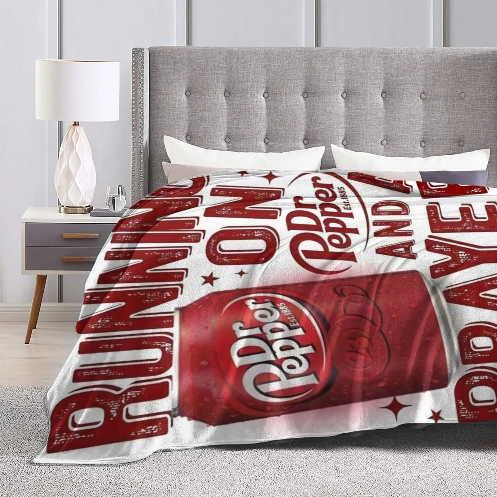 1PC Dr Pepper Printed Blanket Bed Blankets and Throws Microfiber Bedding Furry Plaid on the Sofa Plush Bedspread Throw
