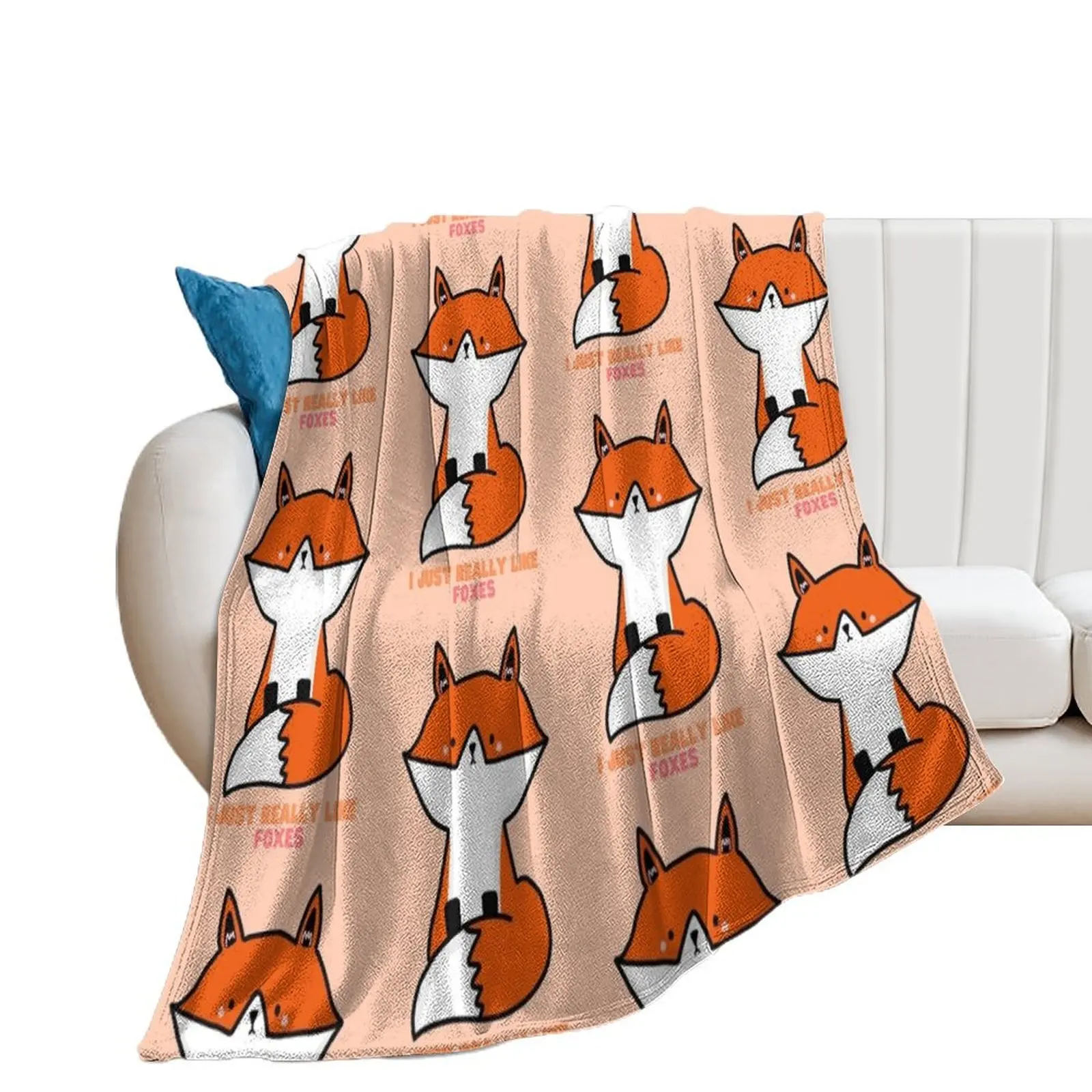 

I just really like foxes orange Throw Blanket Nap Winter beds Multi-Purpose Blankets