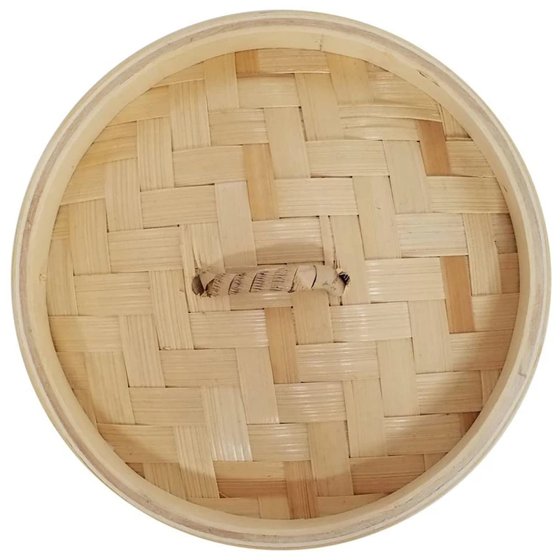 3 Piece Set - Bamboo Steamer Basket - Dumpling & Bun Steamer - Great For Cooking, Buns, Dim Sum, Vegetables, Fish