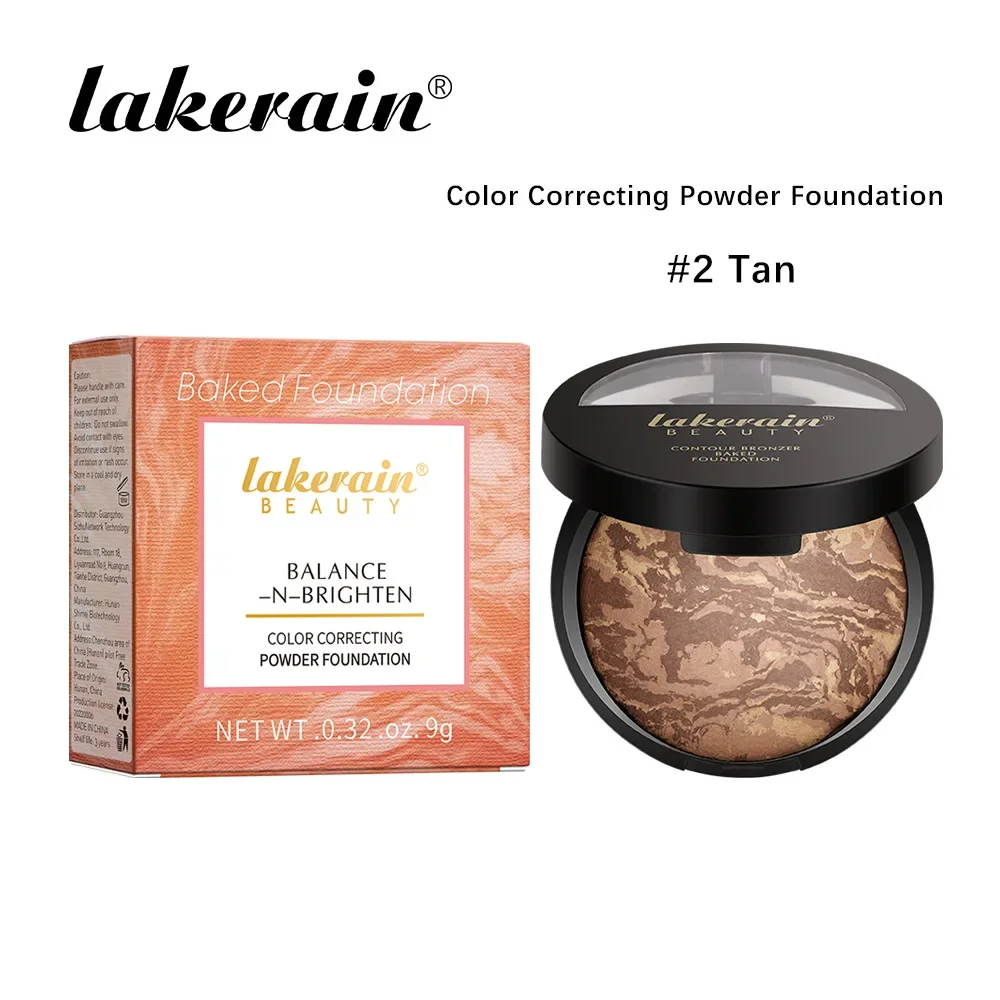 Lakerain 3-in-1 Fondotinta da forno Evidenziatore in polvere Impostazione in polvere Contorno in polvere Fard in polvere Trucchi Cosmetici all'ingrosso
