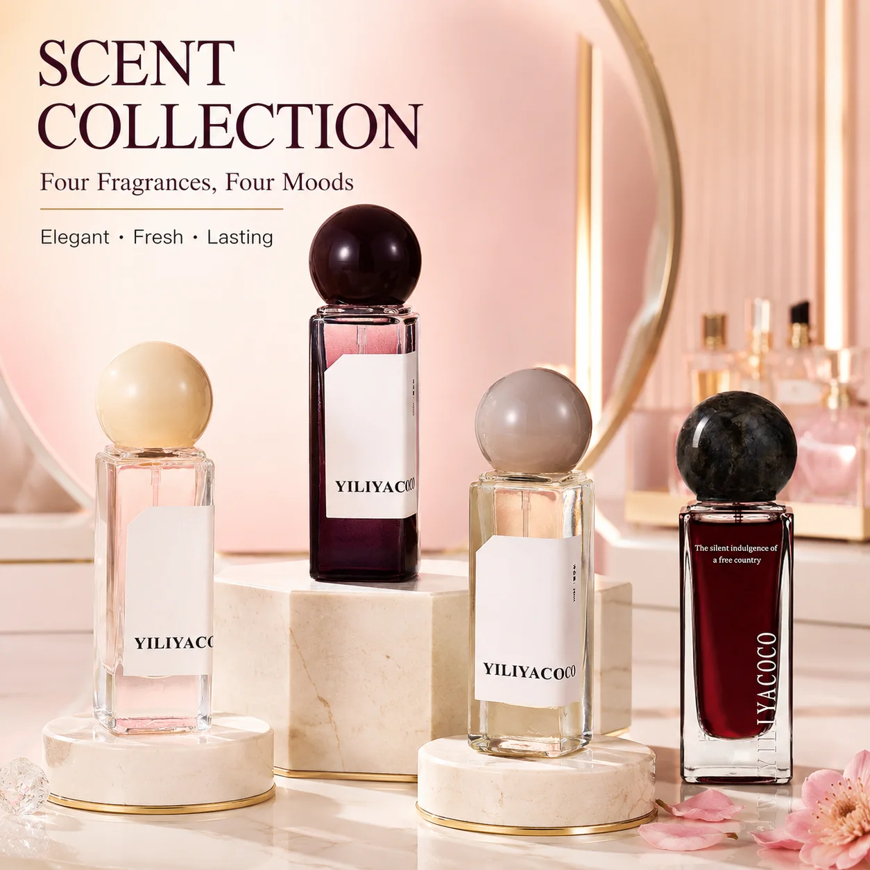 Luxury Niche Perfume Collection for Women Long Lasting Elegant Floral Woody Fresh Eau De Parfum 4 Signature Scents Gift