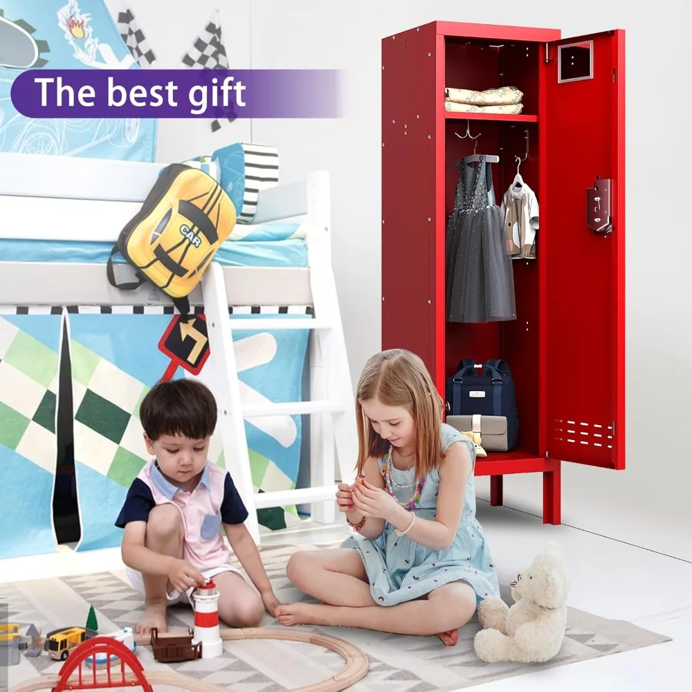 خزانة تخزين معدنية مقاس 54 بوصة قابلة للقفل، خزانة تخزين منزلية طويلة من الفولاذ مع مقصورات للمكتب وصالة الألعاب الرياضية والمدرسة والموظفين، ب