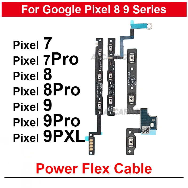 Power On Off Buttons Flex Cable Repair Replacement Part For Google Pixel 9 8 Pro 7 Pro 9pro XL