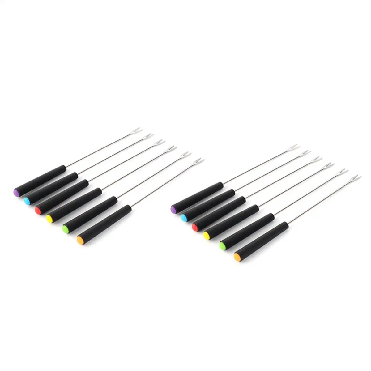 A56K Stainless Steel Fondue Forks, Long Forks Cheese Fondue Forks for Chocolate Fountain Cheese Fondue Roast Marshmallows