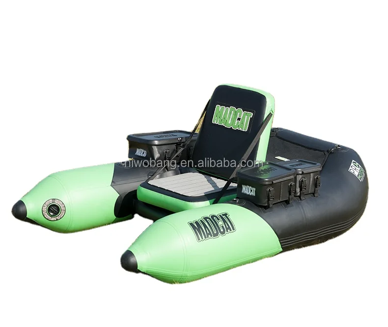 European Warehouses Fast Shipping Inflatable Fishing Boat Float Tube Belly Boat Oem Green And Black Fishing Boat