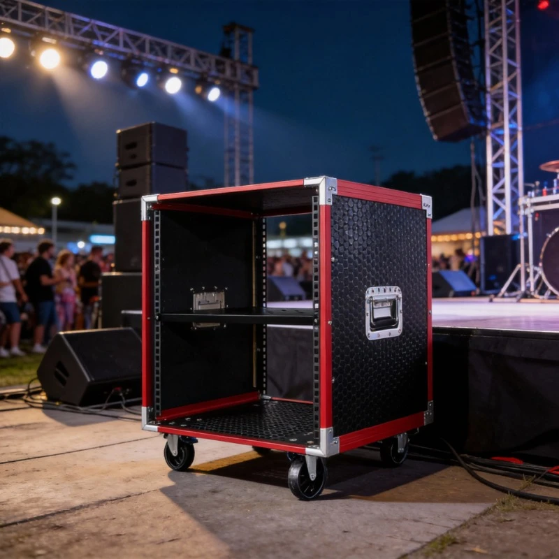 

12U Power Amplifier Cabinet Home Audio Chassis Outdoor Mobile Rack 19 Inch Steel DJ Equipment