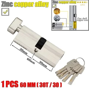 Personalize 1 chave para desbloquear todos os cilindros de fechadura 70mm e 80mm, cilindro de fechadura com botão, fechadura da porta de entrada, porta do cilindro Mesma chave 10 principais vendas cilindro de - №10