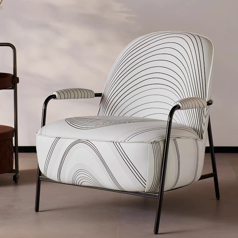 

Single sofa chair recliner wabi sabi modern light luxury leisure single chair
