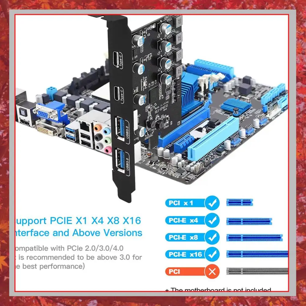 

Expansion Controller Card 2*USB A Port+2*USB C Port/USB3.2 GEN1 Extension Card for Windows7/8/10/11/MacOS/Linux