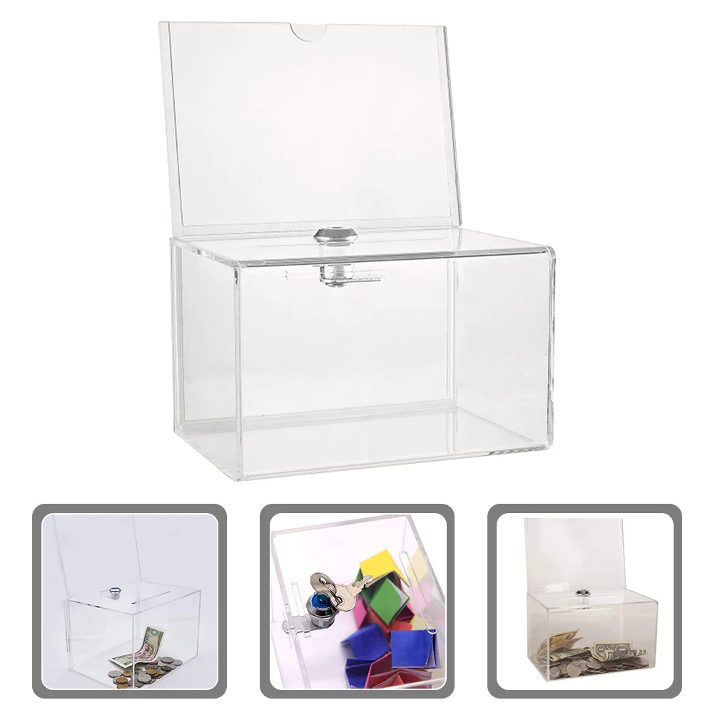 

Donation Box Acrylic Ballot Mailbox Clear Container 1590X1200X1020CM Tip Jar Boxes for Fundraising