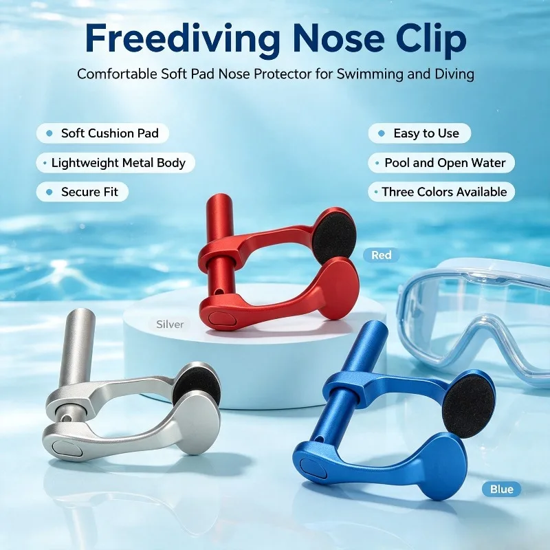 Aluminum Alloy Anti Slip Nose Clip Professional For Freediving Ear Pressure Training Synchronized Swimming Comfortable