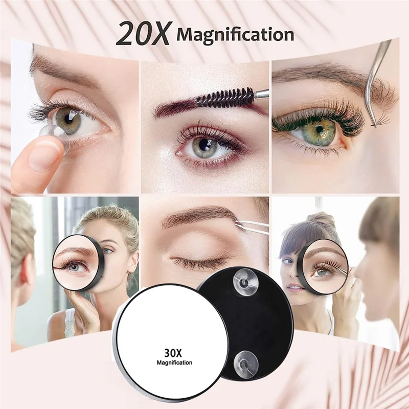 AEE3-Magnifying Mirror With Suction Cup Compact Durables Travel Makeup Mirror For Plucking Eyebrows Removing Blackheads
