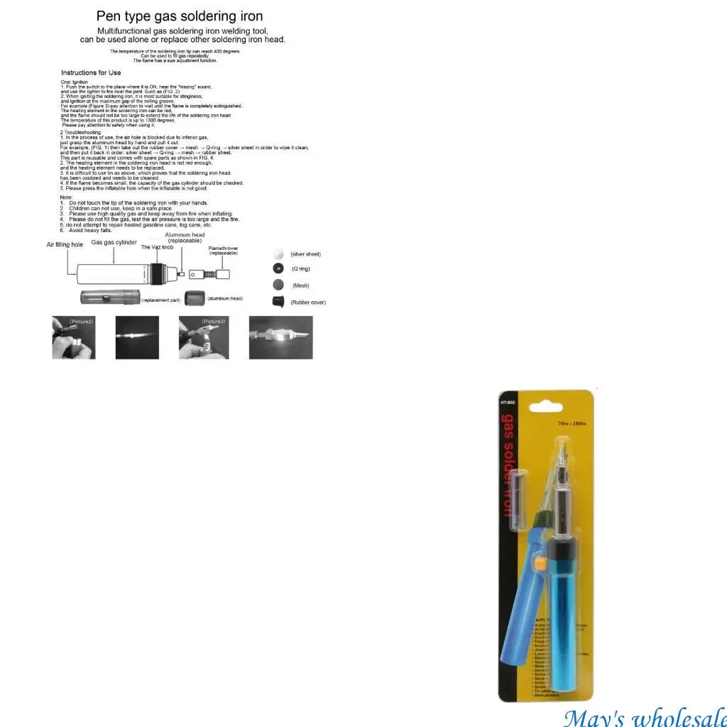 Portable Soldering Torch Gas Soldering Iron for DIY Repairing and Welding Fast Heating 210~450°C 1300°C Adjustable Flame 448A