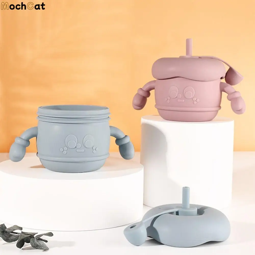 

Creative Baby Training Cup Leakproof Soft Silicone Toddlers Straw Water Bottle Non-Slip Grip Double Handle
