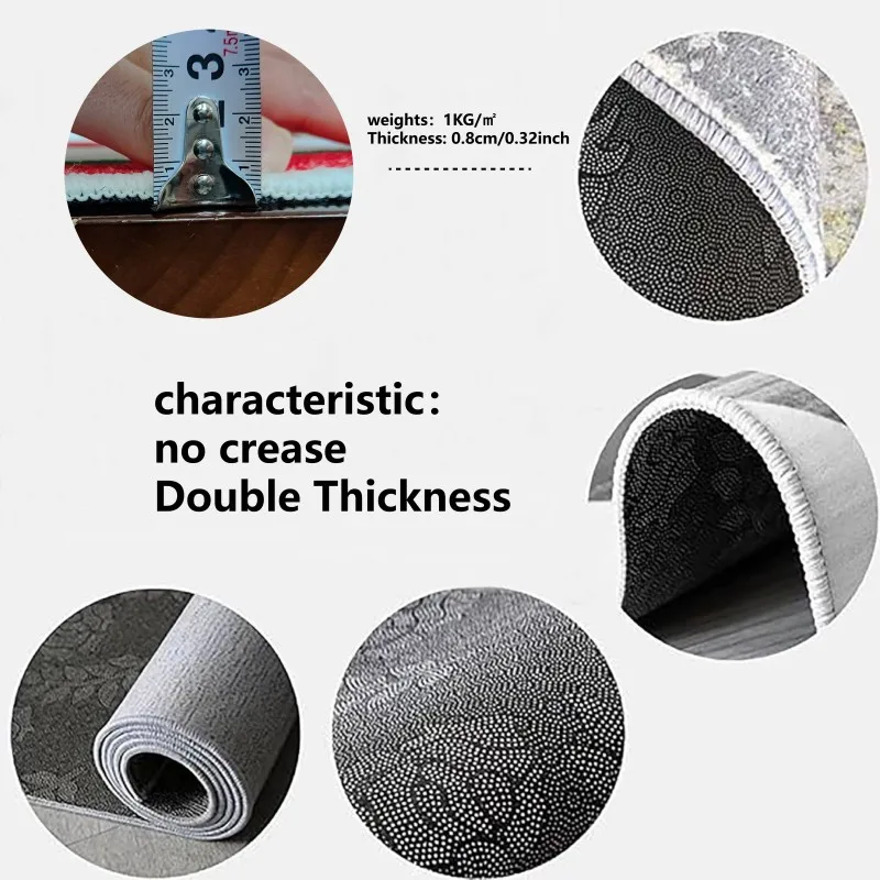 VIKAMA Vintage Geometric Circle Pile Carpet Anti-Fouling And Waterproof Living Room Carpet Bedroom Bed Blanket Home Decoration view 6