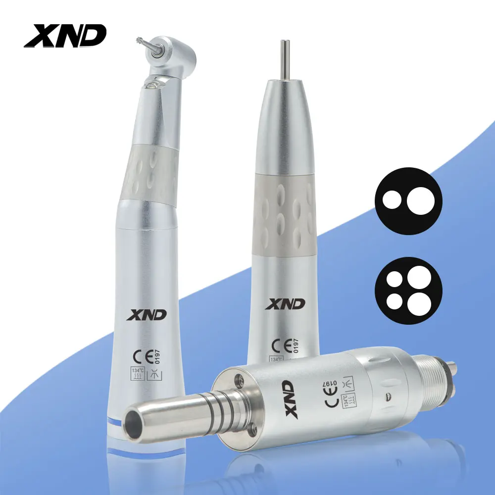 

XND Dental Low Speed Handpiece Set Internal Water Spray Straight Handpiece Air Motor elf-illuminating Contra Angle Handpiece
