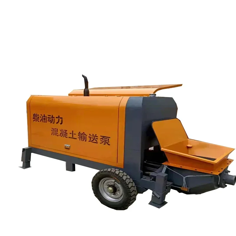 YG Factory Price 200M Cement Concrete Pump Machinery Diesel Engine Power Mixer with Conveying Pumping Easy to Move Equipment