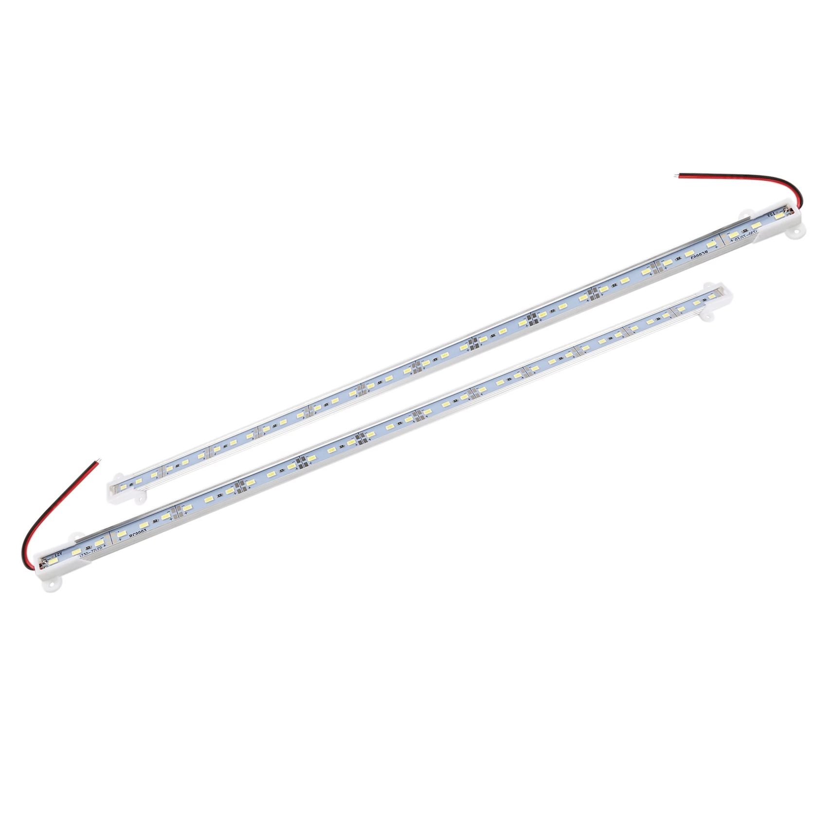 A95G 6X 50CM 12V 36 LED 5630 SMD Lampu Strip Keras Cangkang Aluminium Dengan Tutup Ujung Putih