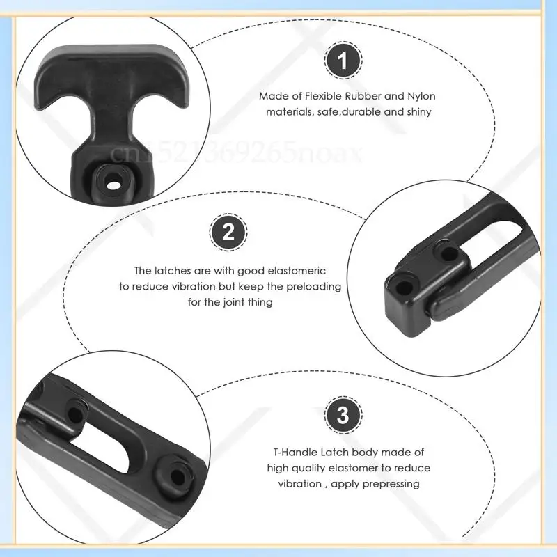 

-SPOR 4Pcs T-Handle Rubber Flexible Draw Latches Fit For Toolbox /Cooler/Golf Cart/Farm Machinery T-Toolbox Lock