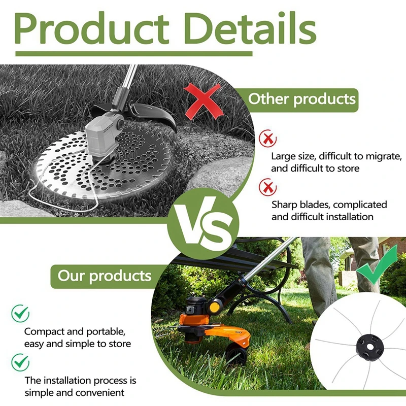 A03F 8 String Steel Wire Trimmer Head 12-Pack, Rotary Grass Cutter Replacement for Cordless String Trimmer & Lawn Mower - 0.2