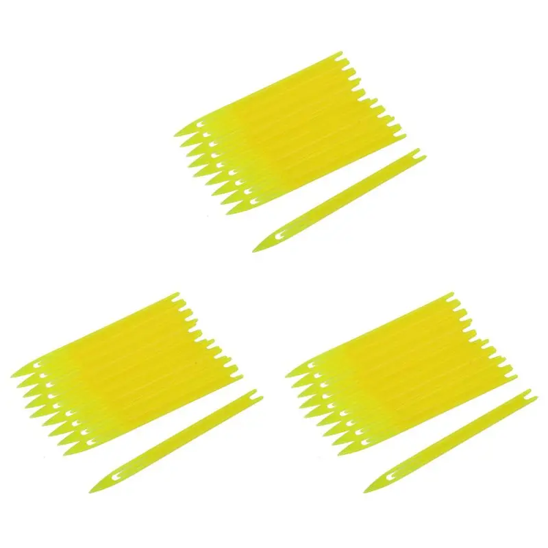 AS94-30 Pcs Yellow Plastic Fishing Net Repair Needle Shuttles Bobbin 2