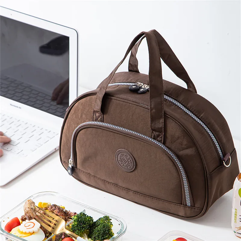 Le donne addensano la borsa termica per il pranzo per il lavoro di viaggio scolastico Picnic ad alta capacità Bento Insulated Cooler Food Case Storage Bags