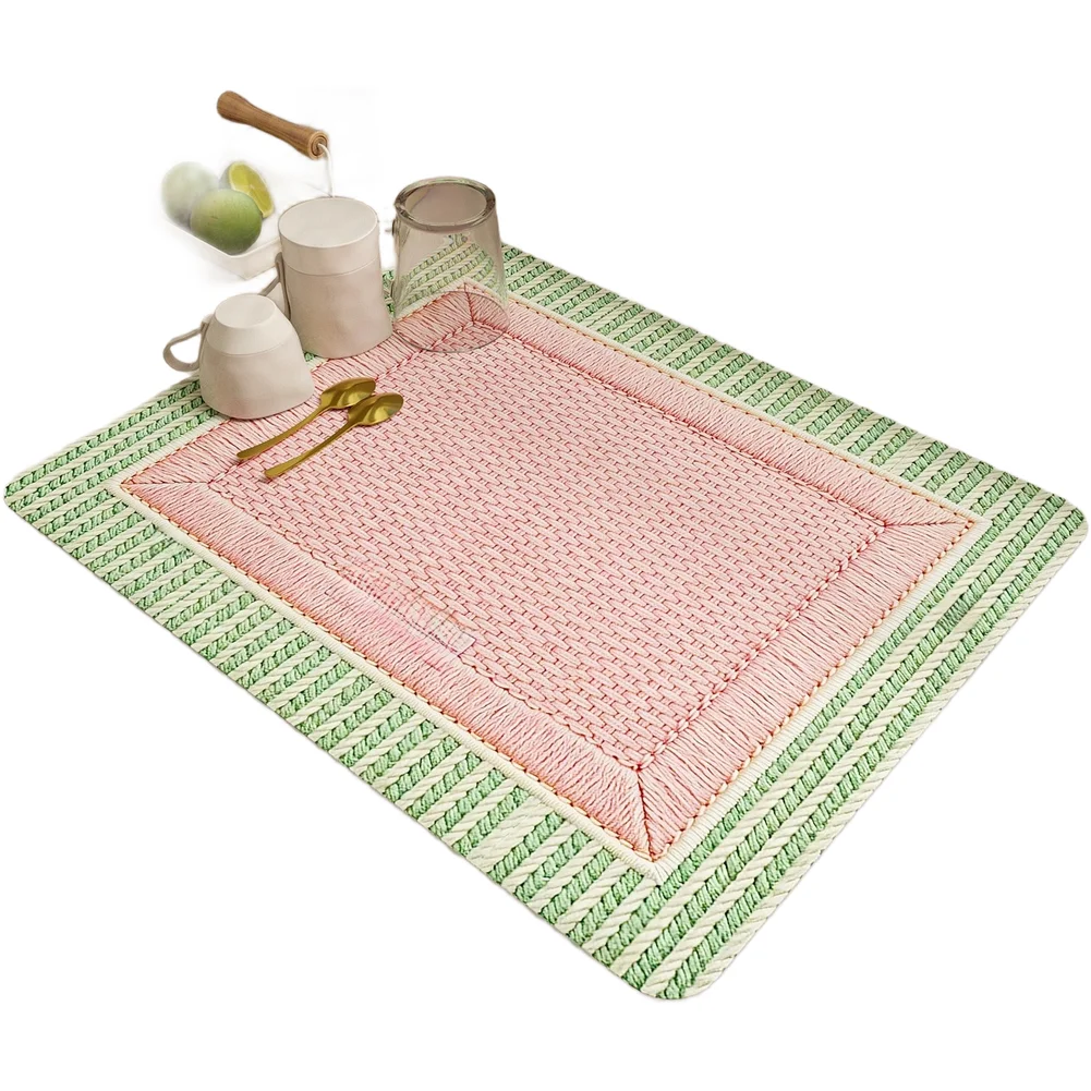 Kitchen Mat for Dish Racks PVC Non Slip Heat Resistant Construction Absorbs Water Quickly Keeps Countertop Dry and Safe