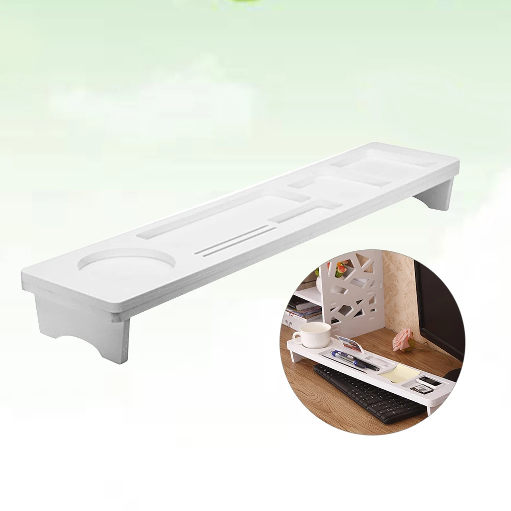 

Floating Keyboard Shelf Storage Box Pen Cup Stationery Holder Desktop Organizer Rack Removable Home Office Waterproof Business