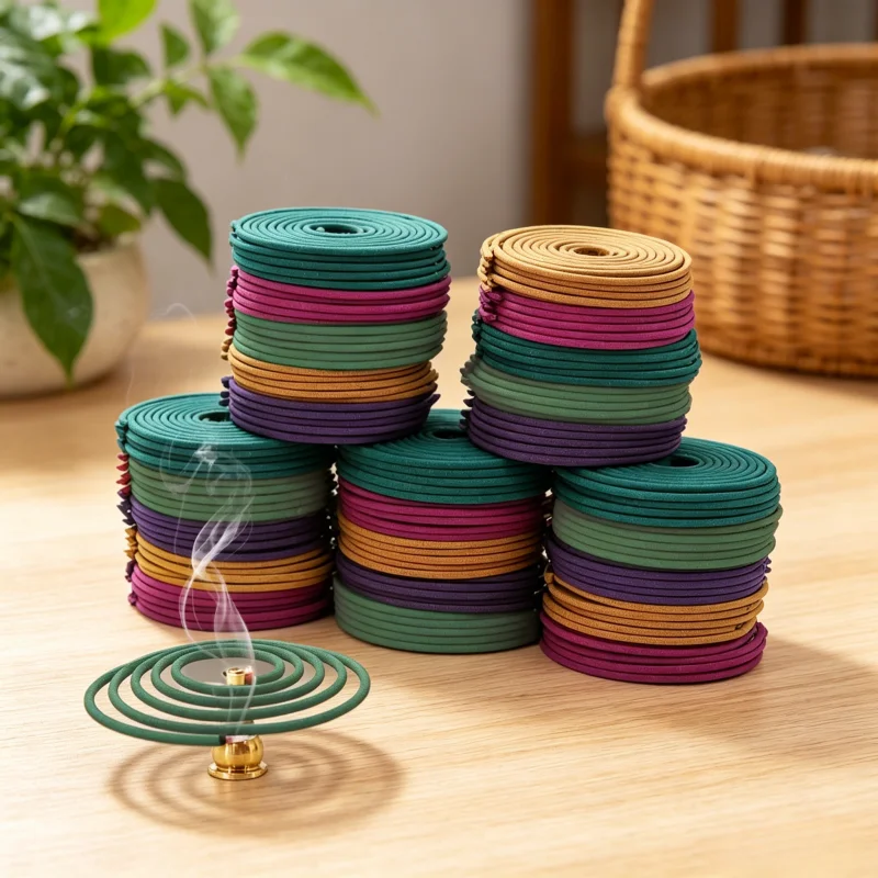50pcs Mixed Fragrance Incense Sticks, Spiral Shape, Lemon, Rose, Jasmine, Lavender, Sage, 3-4 Hours Burn Time, Mild Fragrance